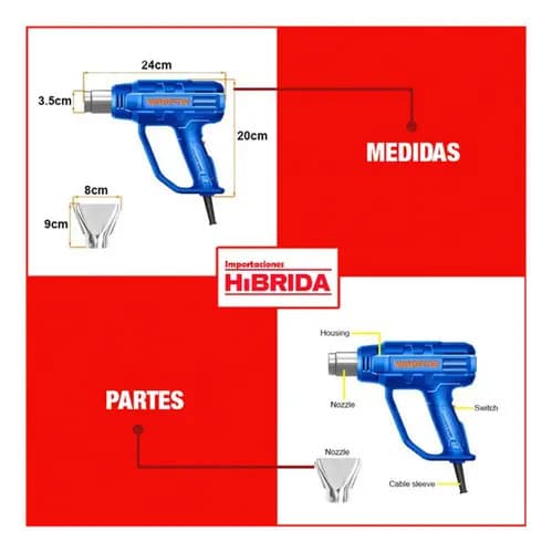 Pistola De Calor 1800w Wadfow Whg1514 Azul