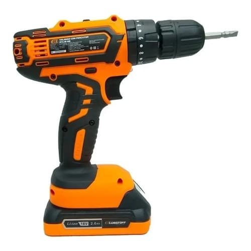 Taladro Atornillador Percutor 13mm Lusqtoff 2 Bat Profes Color Naranja Frecuencia 50