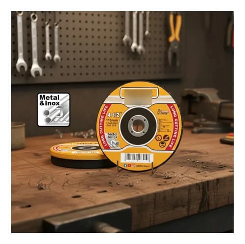 Disco Corte Metal 4.1/2 X 3/64 X 7/8 Ingco Set X 10 Pcs Naranja