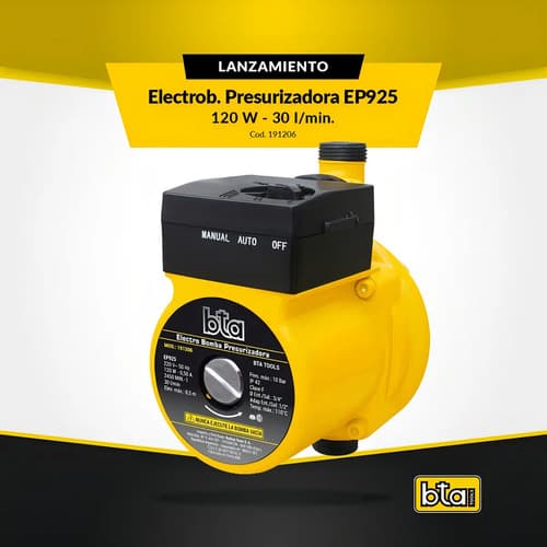 Bomba Elevador Presión Baño Presurizadora 8.5m 120w Bta -sc