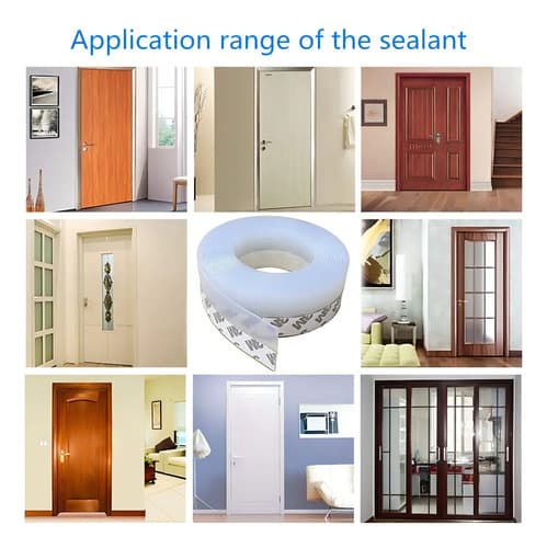 5m / Sello De Puerta Con Burletes, Cinta Adhesiva De Sellado Inferior De Tira De Puerta Para Puertas, Ventanas Y Espacios De Vidrio De Ducha Transparente