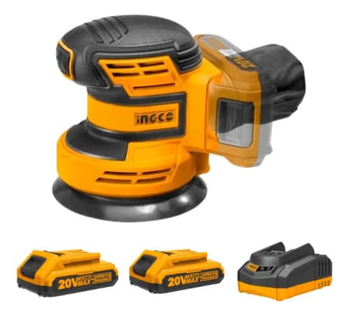 Roto Sander + 2 Baterías +1 Cargador- Ingco Naranja