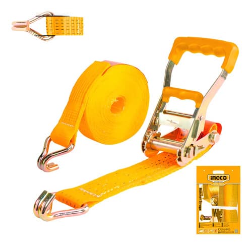 Cinta Catraca Sujecion Ingco 5 Ton 50mm 10m Hrsp5101 Color Amarillo