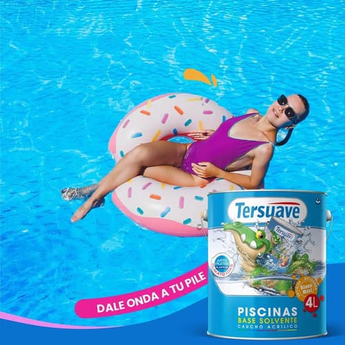 Pintura Pileta Piscina Tersuave Caucho Azul 20 L 160m² Semimate