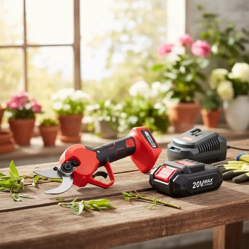 Mini Podadora Inalámbrica Equus + Cargador 20 V + Bateria Verde Oscuro