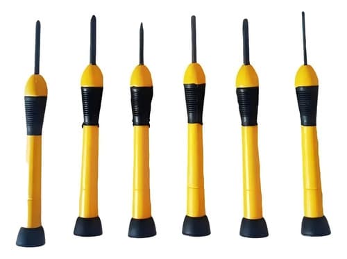 Juego De 6 Destornilladores Crossmaster Para Electrónica Con Puntas Planas Y Phillips