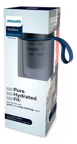 Botella Con Filtro De Agua Philips Agarre 590 Ml Gris Oscuro