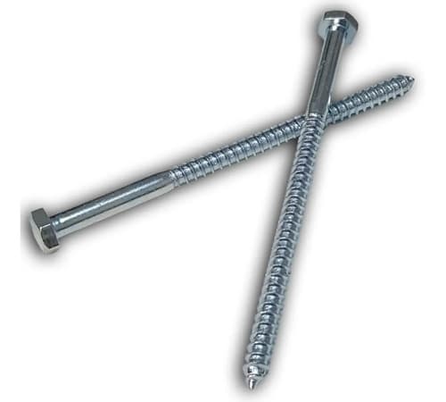 100 Tornillo Tirafondo Hexagonal Zincado 1/4 X 3 1/2 - 100mm
