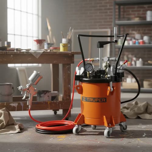 Tanque P/pintar Industrial 10l C/manguera Y Pistola Truper - Naranja