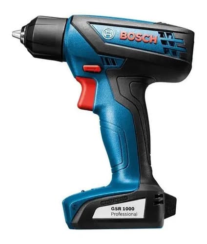 Taladro Atornillador Inalámbrico De 6mm Bosch Gsr 1000 Smart 12v + Accesorios Con Maletín De Transporte Azul