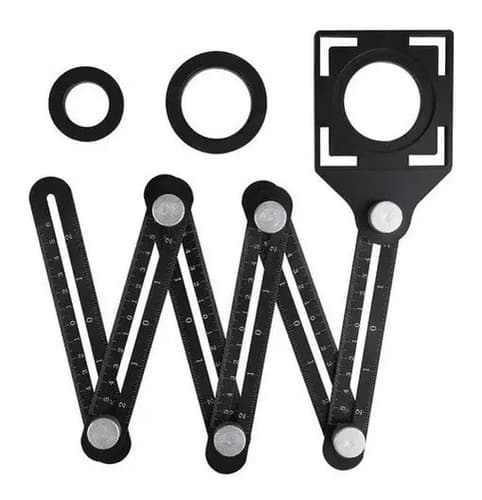 Escuadra Multiángulo De Aluminio Gruposhopmix Para Carpintería Bricolaje Phantom Black