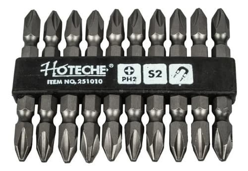 Juego De Puntas Doble  Ph2 P/ Desarmador 10pcs Hoteche