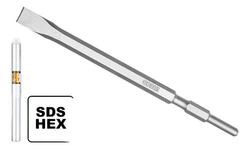 Ff Punta Cincel 22mm Para Demoledor Hexagonal 17mm Ingco
