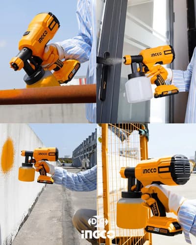 Pistola Pintar P20s A Bateria Ingco Csgli2003 Naranja