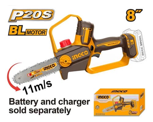 Motosierra A Bateria P20s 20v 8 S/bat Ingco Cgsli2088 Amaril Amarillo