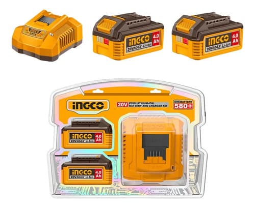 Kit 2 Baterias Cargador 4ah 20v Herramientas Ingco