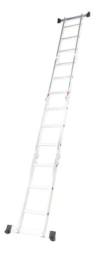Escalera De Aluminio Multipropósito 12 Escalones 4x3 Plateado
