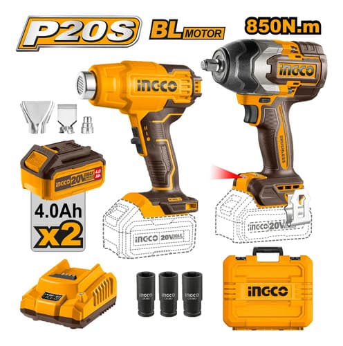 Kit Llave Impacto 850nm + Pis. Calor Brushless Cosli240489 Amarillo 50-60
