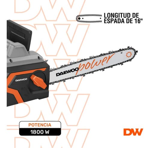 Motosierra Eléctrica Daewoo Espada 16 Dcs1816ex 1800 W Gris