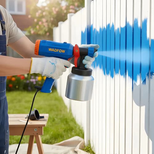 Pistola Para Pintar 500w Con Vaso De Aluminio 800ml Wadfow Azul