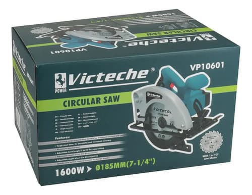 Sierra Circular Eléctrica Victeche 185mm 7 1/4  Profesional Azul Petróleo 220v