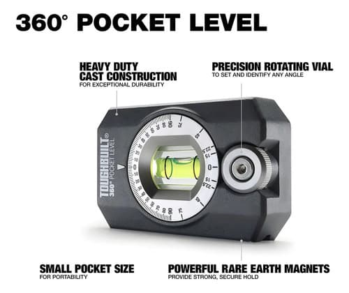 Toughbuilt Nivel De Bolsillo De 360 Grados (tb-h2-l-4r)