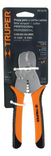 Alicate Pelacables Y Cortafrío 7'' Profesional Truper 17378
