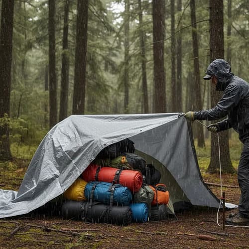 Lona Truper Lt-612 Uso Rudo Reforzada 6 X 12 M Gris Proteccion Uv