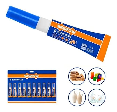 Set X 10 Ahesivo Super Glue Gotita 1gr Wadfow Wgx1k03 Azul