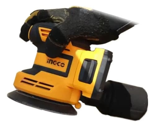 Ingco Lijadora Rotorbital Inalambrica Ionlitio 20v 10000rpm Color Amarillo