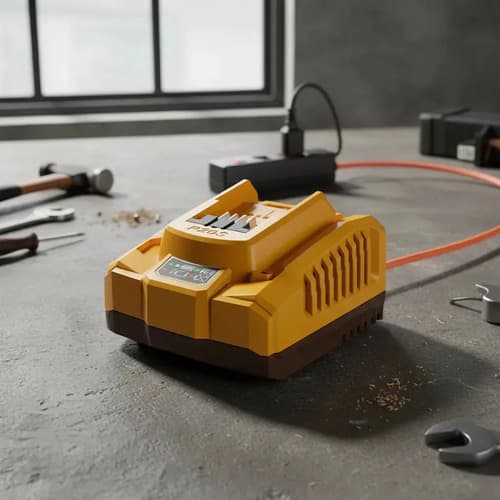 Cargador Rápido Ingco Para Baterías De 20v Con Indicador De Carga