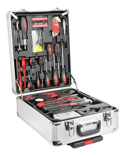 Valija Caja Herramientas Accesorios 187 Pzas Completa - Smf Color Plateado