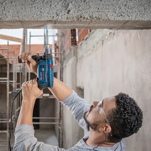 Taladro Percutor Atornillador Eléctrico De 13mm Bosch Gsb 13 Re - 0 601 2b8 0e0 + Accesorios Con Caja De Cartón Azul 60hz