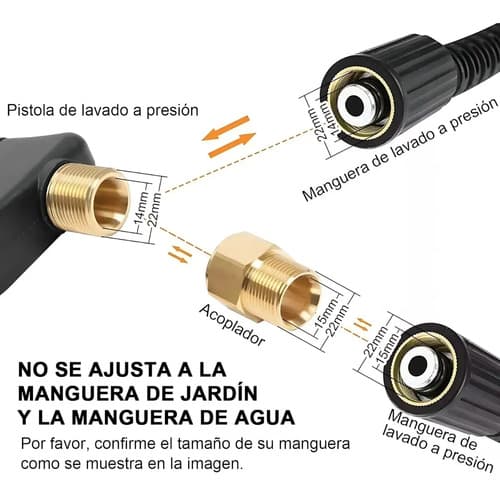 Pistola Para Hidrolavadora Yataia Con 5 Boquillas Y Conector Rápido M22 Negro