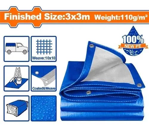 Lona 3x3 Mt Azul 110gr/m2 Wadfow Wtq1833