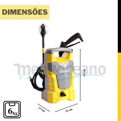 Lavadora De Alta Presión Lavor Fast 120 Amarilla De 1600 W Con 1740 Psi De Presión Máxima De - 60 Hz Amarillo