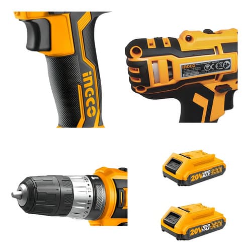 Taladro Percutor Atornillador 20v Portátil + Set Brocas Color Naranja Claro Frecuencia 50hz/60hz