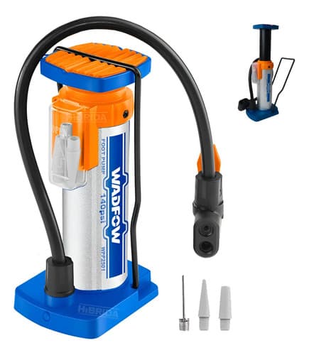 Inflador De Pie Portátil Wadfow Wpp2501 Para Llanta 140psi Azul