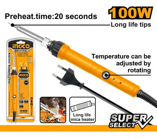 Soldador Lapiz Estaño Temp Ajustable Ingco Si0110831 - Smf Color Naranja