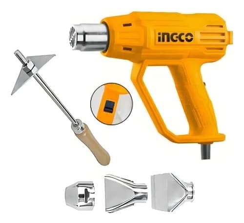 Pistola De Calor Aire Caliente 2000w Industrial Marca Ingco Amarillo