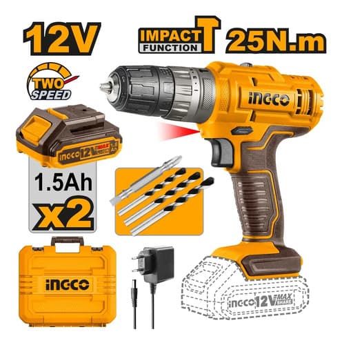 Atornillador 12 V C Percutor 25nm 1.5ah Cidli1228 Naranja 50-60