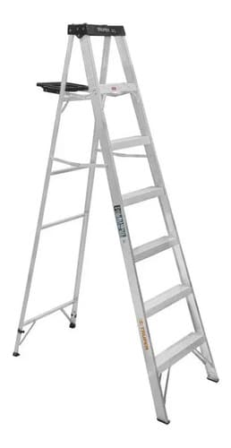 Escalera Tijera 6 Pasos Tipo Iii Con Bandeja Truper 10437 Gris