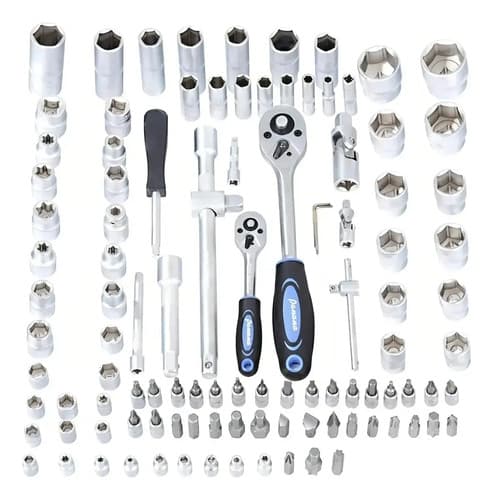 Set Kit Herramientas 108 Pcs Tubos Llaves Criquet Puntas Azul