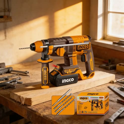 Rotomartillo Ingco Crhli21228 Batería Profesional 18v Amarillo 50 Hz