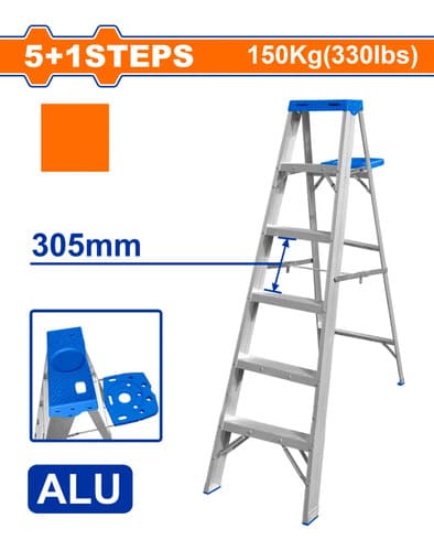Escalera Aluminio Acceso Tapa Plastica 6 Escalones Wadfow Acero