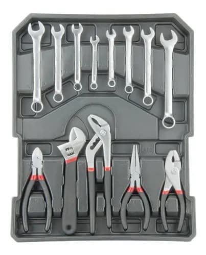 Valija Caja Herramientas Accesorios 187 Pzas Completa - Smf Color Plateado