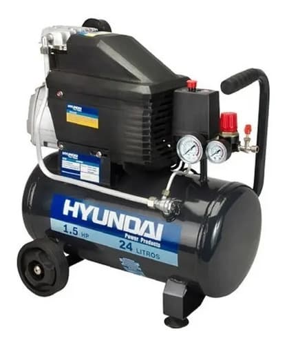 Compresor De Aire Eléctrico Portátil Hyundai 82hyhm24d 24l 2hp