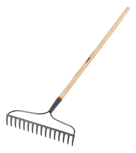 Rastrillo Curvo 16 Dientes Acero Jardinero Cabo 50cm Truper