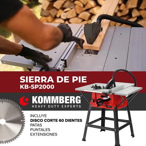 Sierra Circular Banco Pie Kommberg Ingletadora 1800w 255mm