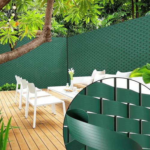 Cinta Cubre Cerco Rejas Premium Rollo Incluye Clips Colores Verde